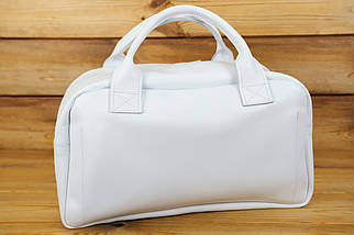 Шкіряна сумка Travel дизайн №82, натуральна Гладка шкіра, колір Білий, фото 2