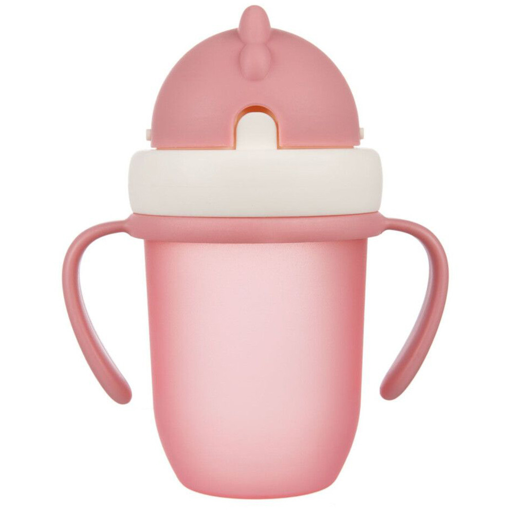Пляшечка з силіконовою трубочкою рожева 210 мл Canpol Babies Matte Pastels 9+ (5903407565224)
