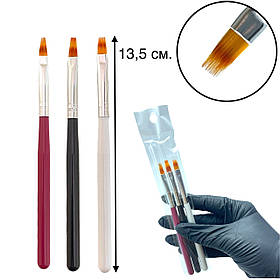 Пензлі для дизайну нігтів ( омбре, градієнта ) , 3 шт. / упаковка