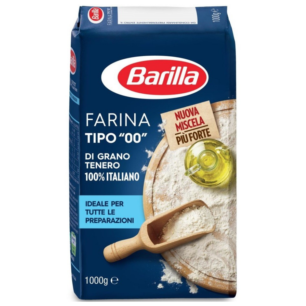 Борошно Barilla з м'яких сортів пшениці, типу 00, 1 кг, 10 шт/ящ, фото 1