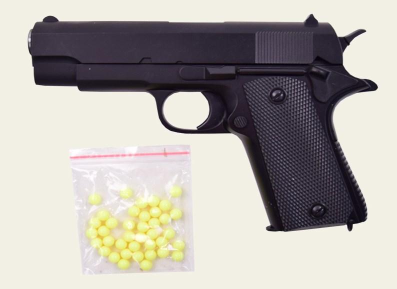 Купить Игрушечный металлический пистолет на пластиковых пульках 6мм ...