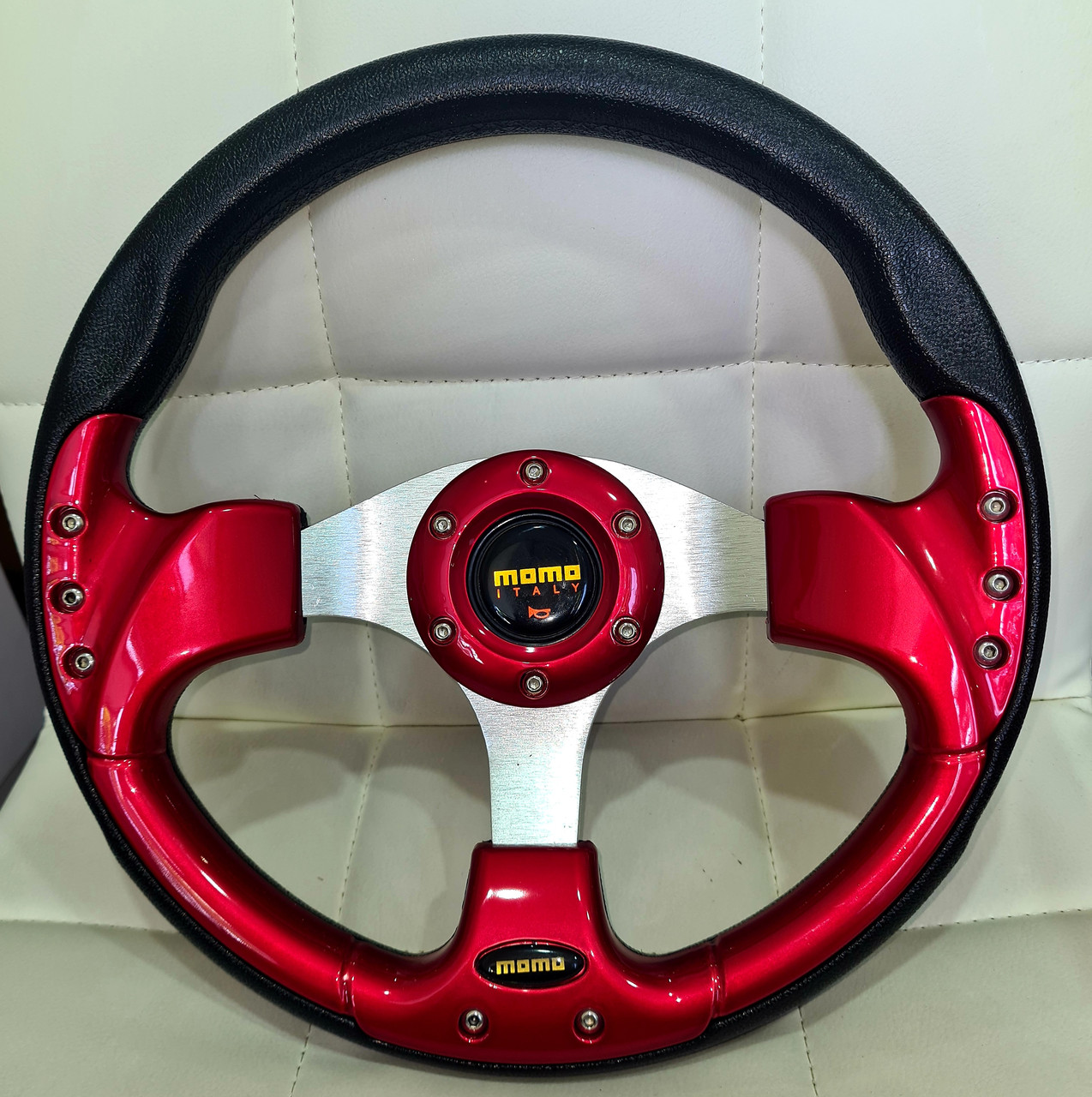 Руль Спортивный MOMO Под 6 Болтов! Качество! Спорт Руль КРАСНЫЙ ...