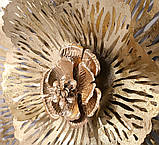 Настінний декор "Квітка" з металу в золотому кольорі d74см, фото 5