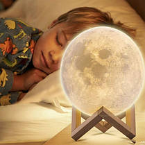 Дитячий нічник нічник для безстрашного сну Moon Lamp 13 см, Універсальна настільна лампа FS-566 нічник декор, фото 3
