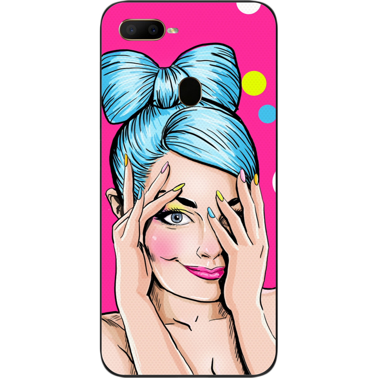 Силіконовий чохол для OPPO A5s з картинкою Дівчина Поп арт, фото 1