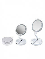 Дзеркало для макіяжу сучасне My Fold Away Mirror, Краще косметичне дзеркало JH-913 з підсвічуванням, фото 3