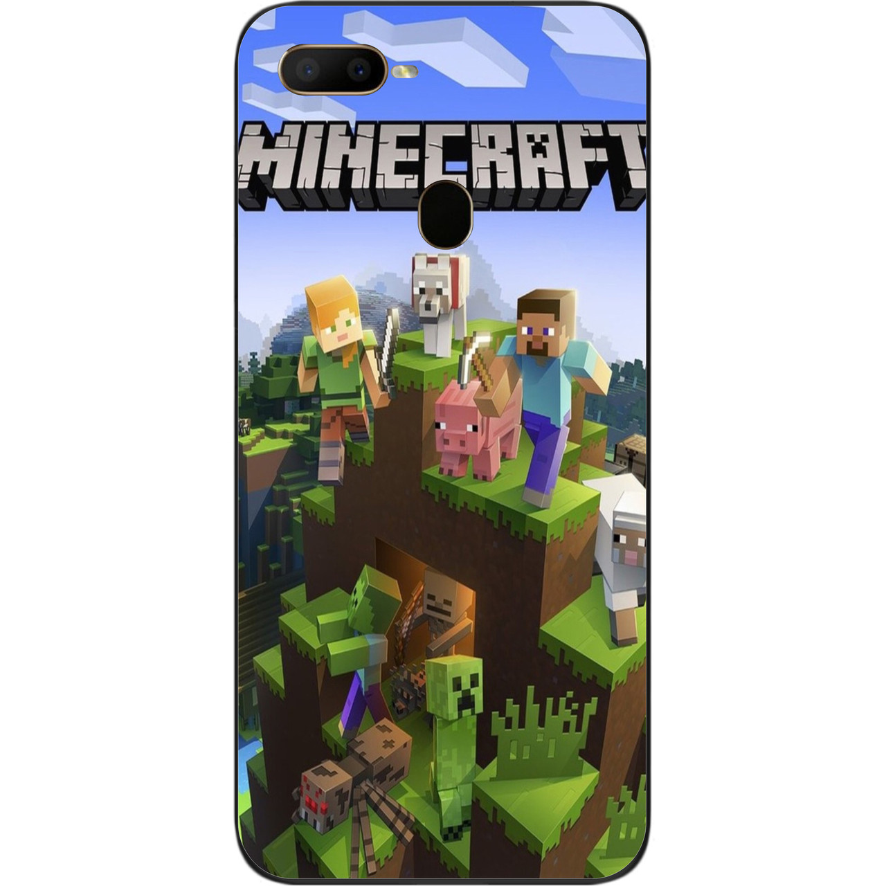 Силіконовий чохол для OPPO A5s з картинкою Майнкрафт герої, фото 1