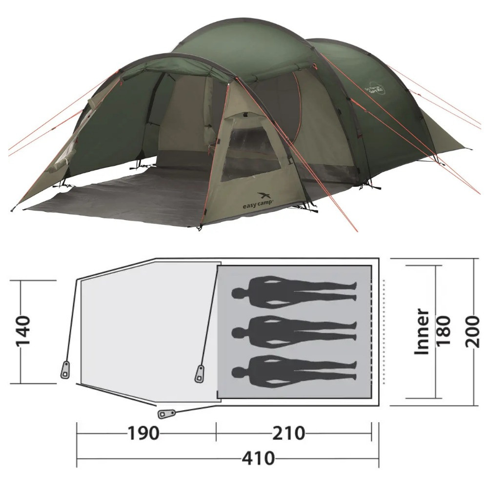 Намет тримісний Easy Camp Spirit 300 Rustic Green (120397)