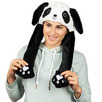 Карнавальна шапка з підсвічуванням: панда з піднімаються вухами, фото 3