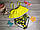 Яскравий роздільний купальник для дівчинки 4-5 років з рюшами, жовтий, фото 2