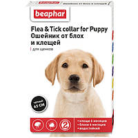 Beaphar Flea and Tick collar for Puppy - нашийник Біфар від бліх і кліщів для цуценят, чорний - 65 см