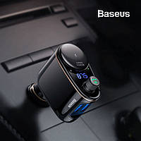 Автомобільний FM-трансмітер Baseus 2USB 2.4 A модулятор в машину Bluetooth MP3 (чорний)