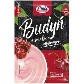 Пудинг з вишневим смаком БЕЗ ЦУКРУ в пакетику Budyn Emix, 40 г, Польща, швидкого приготування