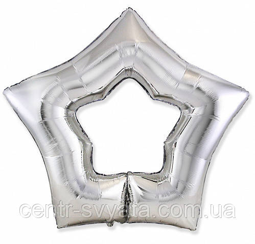 Фольгована кулька Flexmetal 37"(87х95 см) Зірка срібна
