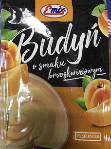 Пудинг БЕЗ ЦУКРУ зі смаком персика в пакеті Budyn Emix, 40 г, Польща, швидкого приготування