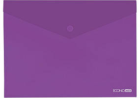 Папка-конверт на кнопці В5 Economix 180мкм фактура глянець, мікс кольорів