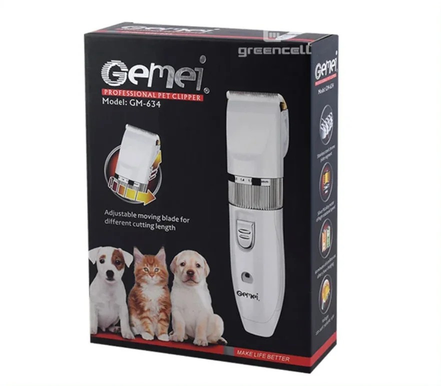 Машинка Gemei GM-634 акумуляторна для грумінгу стриження волосся шерсті тварин групмер + насадки
