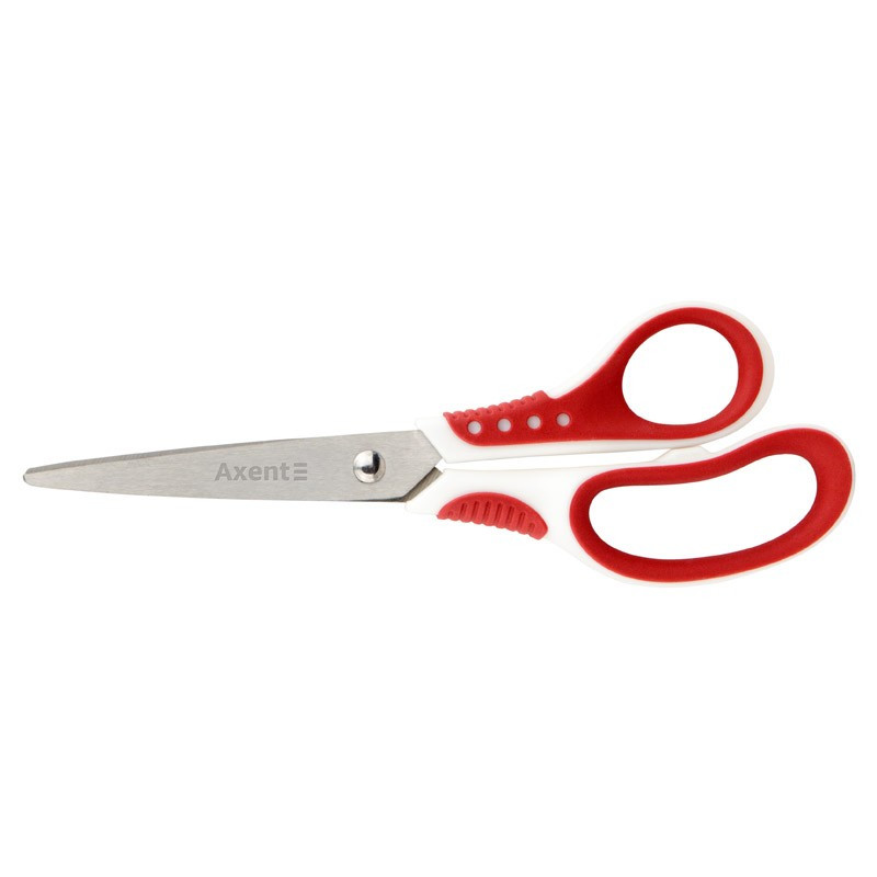 Ножиці офісні Axent Shell 18см біло-червоні