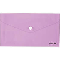 Папка-конверт на кнопці DL Axent Pastelini 180мкм фактура глянець, бузкова