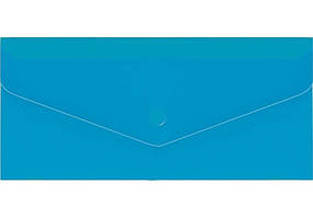 Папка-євроконверт на кнопці Е65 Economix 180мкм фактура глянець, прозора синя