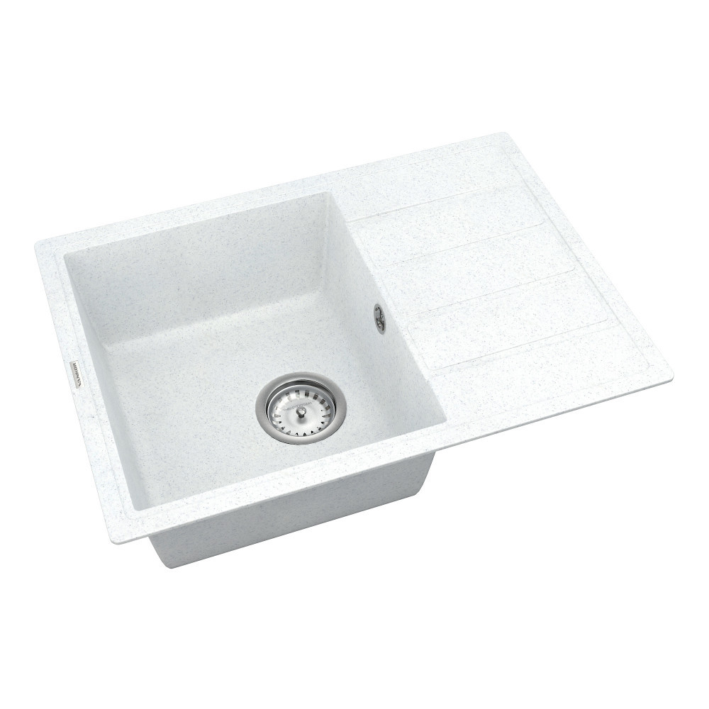 Мийка кварцова VANKOR Easy EMP 02.62 White stone сифон автомат, фото 1