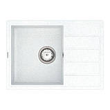 Мийка кварцова VANKOR Easy EMP 02.62 White stone сифон автомат, фото 3