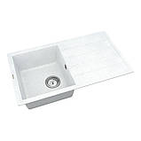 Мийка кварцова VANKOR Easy EMP 02.76 White stone сифон автомат, фото 3