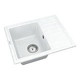 Мийка кварцова VANKOR Lira LMP 02.55 White stone сифон автомат, фото 2