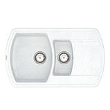 Мийка кварцова VANKOR Norton NMP 04.86 White stone сифон автомат, фото 3