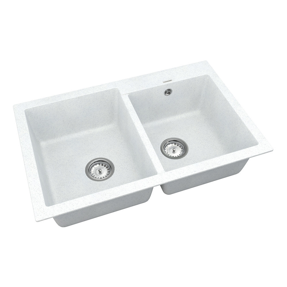 Мийка кварцова VANKOR Orman OMP 05.80 White stone сифон автомат, фото 1