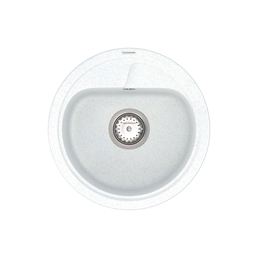 Мийка кварцова VANKOR Polo PMR 01.45 White stone сифон автомат, фото 1
