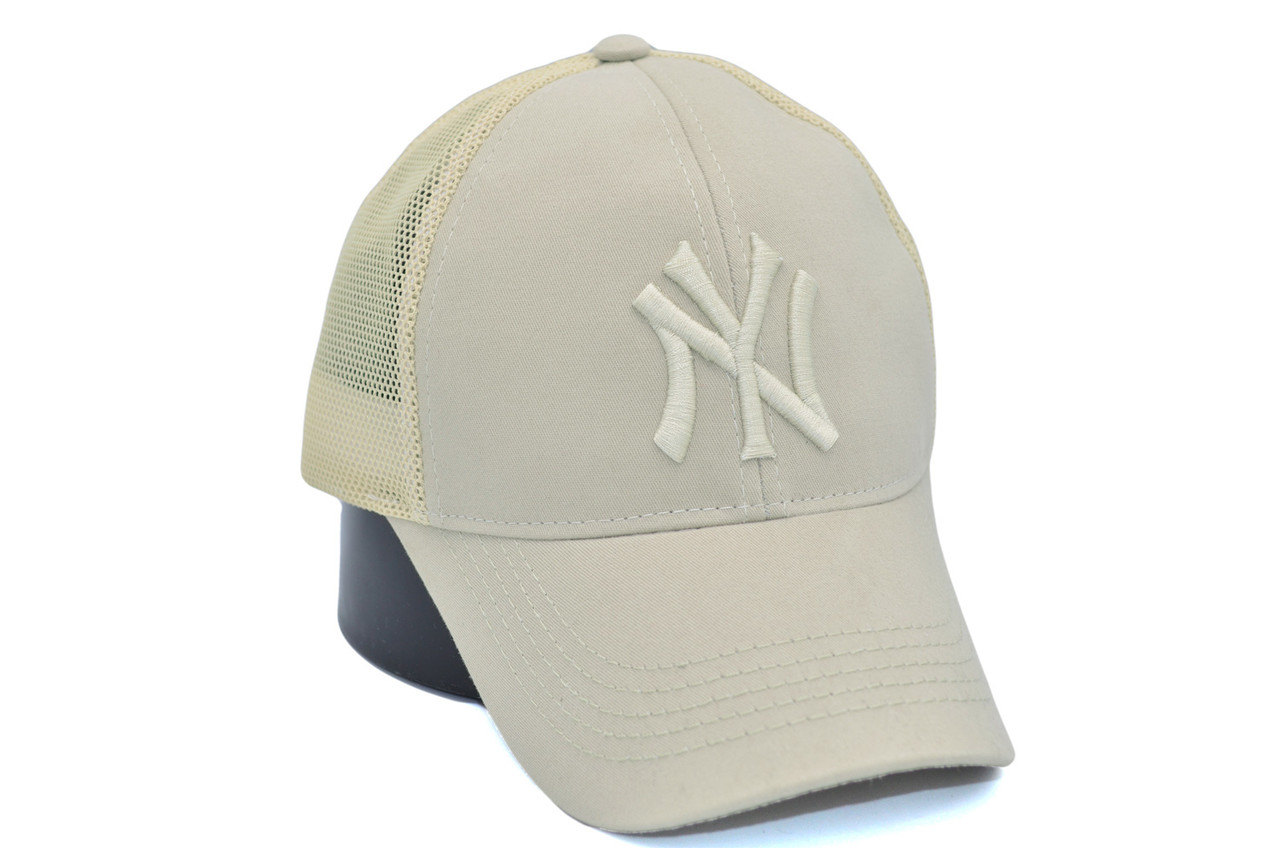 Бейсболка сітка Art cap New York Yankees 56-61 см cвітло-бежева (0919-538)