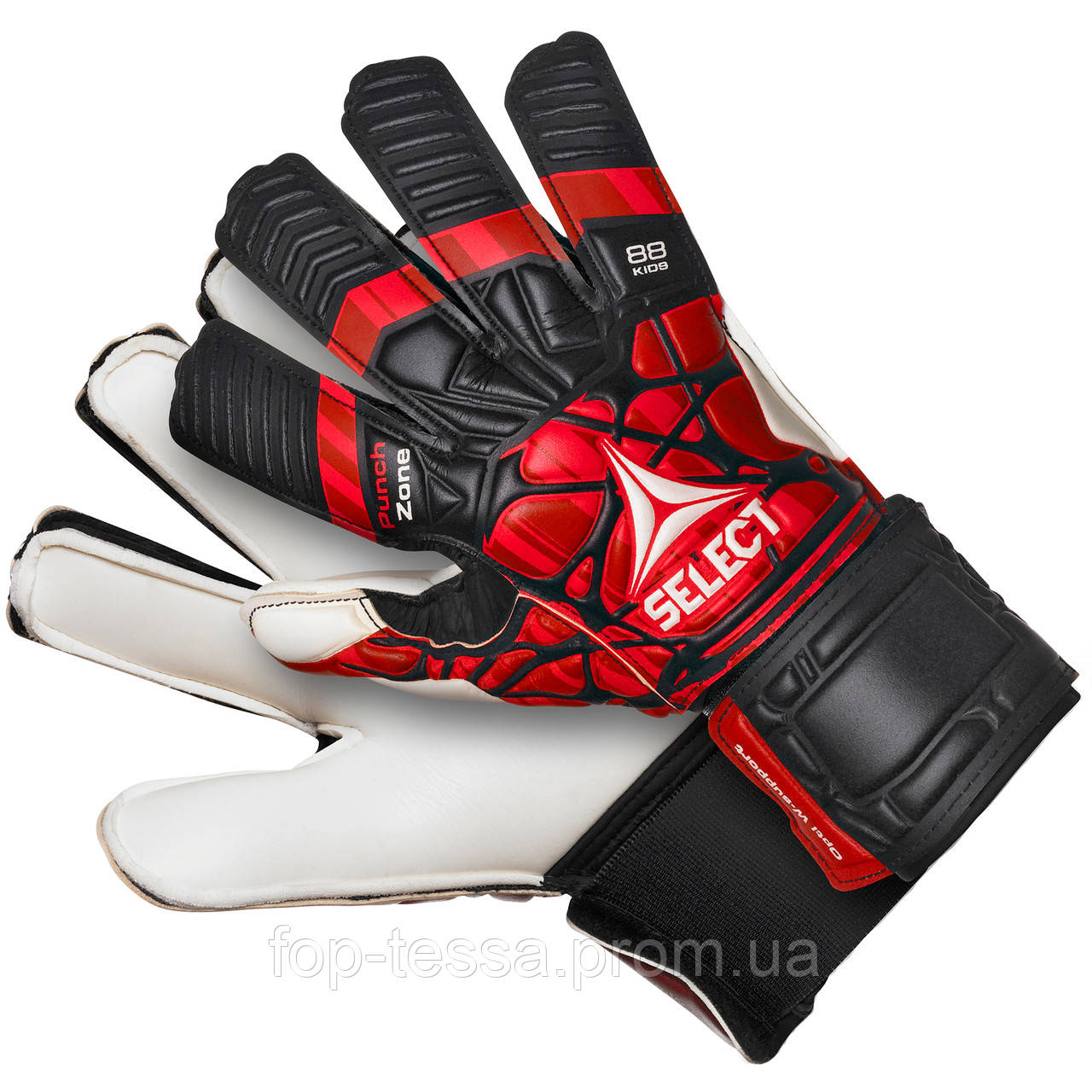 Дитячі воротарські рукавички SELECT GOALKEEPER GLOVES 88 KIDS, (497) чорн/черв р. 7