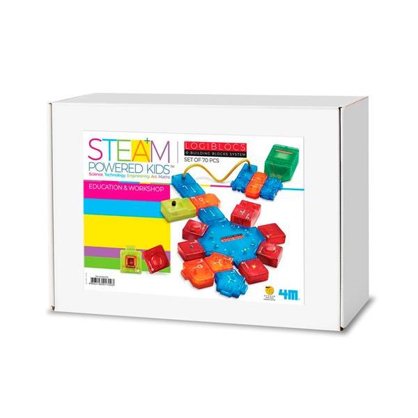 Електронний конструктор 4M Logiblocs Розумні схеми для школи 70 модулів 19 проєктів (0000-01709), фото 1