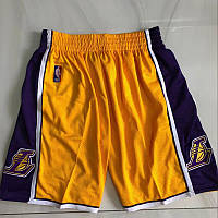 Желтые Баскетбольные шорты Лейкерс Mitchell & Ness NBA команда Lakers шорты