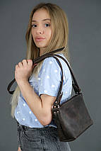Жіноча шкіряна сумка Літо, натуральна, натуральна Вінтажна шкіра, колір коричневый, відтінок Шоколад, фото 2