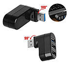 Міні USB 3.0 хаб для ноутбука/ПК поворотний. USB-розгалужувач/концентратор, фото 6