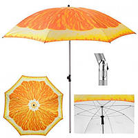 Зонт пляжный для отдыха на природе Stenson Апельсин диаметр 2 метра наклон MH-3371-5