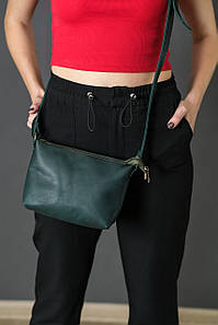 Жіноча шкіряна сумка Літо, натуральна шкіра італійський Краст, колір Зелений