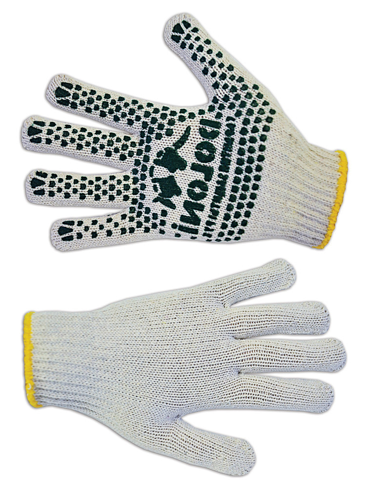 Рукавички робочі Doloni в'язані білі з ПВХ розмір L (16-023)