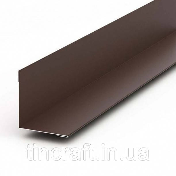 Кут внутрішній металевий із полімерним покриттям 70х70 з Матової сталі (МАТ — 0,5 мм) довжина по 2 м