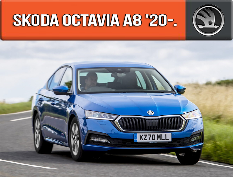 ЄВА килимки Шкода Октавія А8 2020-н. в. EVA гумові килими на Skoda Octavia A8