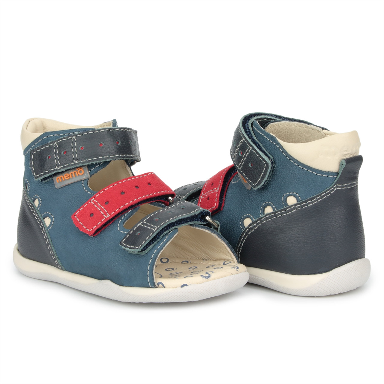 Босоніжки ортопедичні для дітей Memo Dino 1DA Сині, фото 1