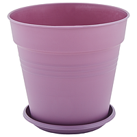 Горшок для цветов с подставкой "Глория" 0,6л 11*10,2см (фиолетовый)