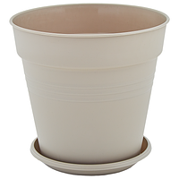 Горщик для квітів з підставкою "Глорія" 0,6л 11*10,2 см (какао)
