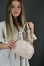 Жіноча сумка Віола з натуральної шкіри колір Пудра, фото 2