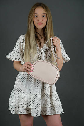 Жіноча сумка Віола з натуральної шкіри колір Пудра, фото 1