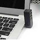Міні USB 3.0 хаб для ноутбука/ПК поворотний. USB-розгалужувач/концентратор, фото 9
