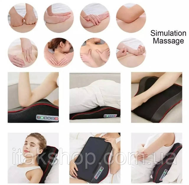 Массажер для спины и шеи Massage pillow SD-K01 (массажная подушка) - фото 10 - id-p1438049560