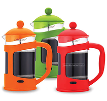 Френч-прес 1000мл боросилікатне скло/пластик (червоний, помаранчевий, зелений) Maestro